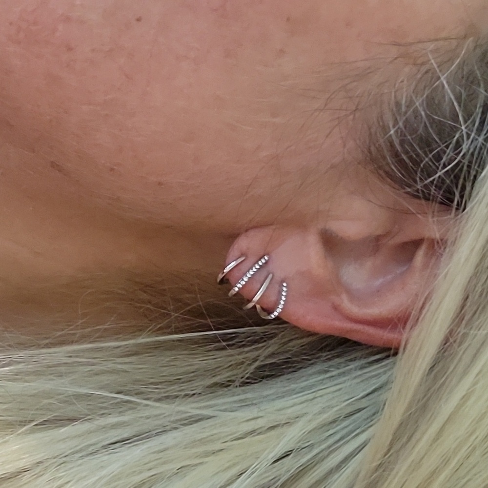 SPARKLE HUGGIE CLAW EARRINGS, Choice of Color - Picture 4 of 5